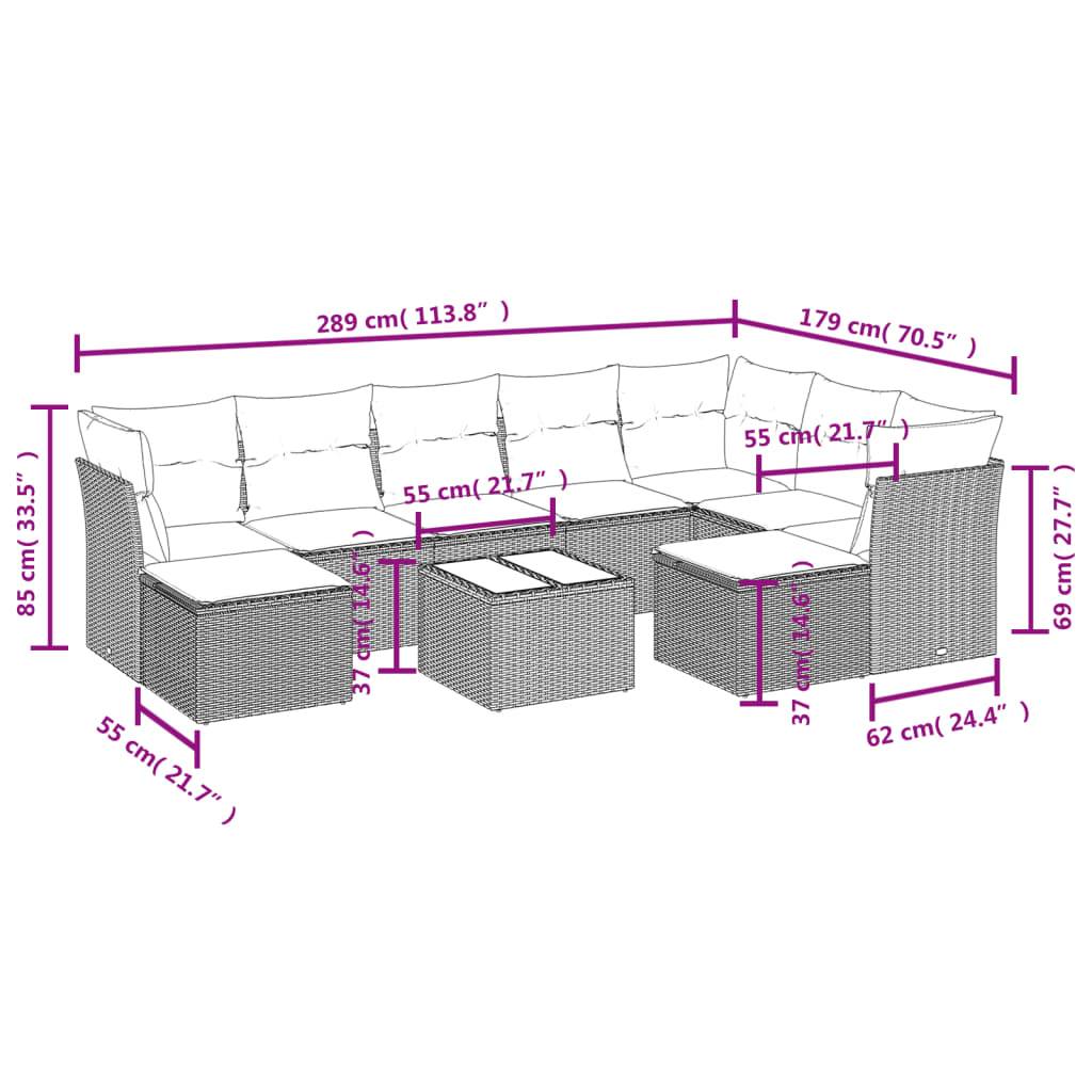 ComfortXL - Salon de Jardin Poly Rotin Modulable 10 Pièces avec Table et Poufs pour Patio Marron Coussins Crème – ComfortXL Outdoor Living - Image 3