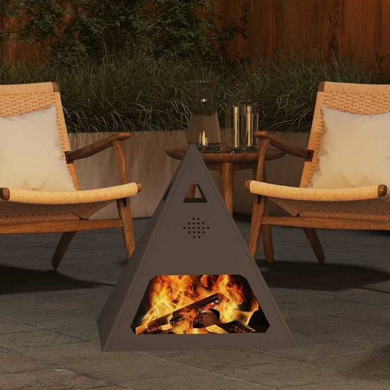 ComfortXL - Brasero pyramide foyer de jardin en acier design moderne 51 cm Noir – ComfortXL Outdoor Living - Image 4