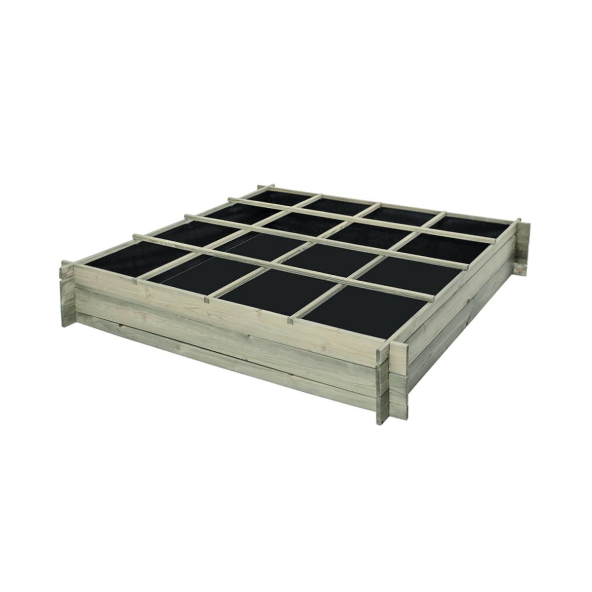 Carré potager en bois 16 cases 240 L - Cémonjardin - Image 1