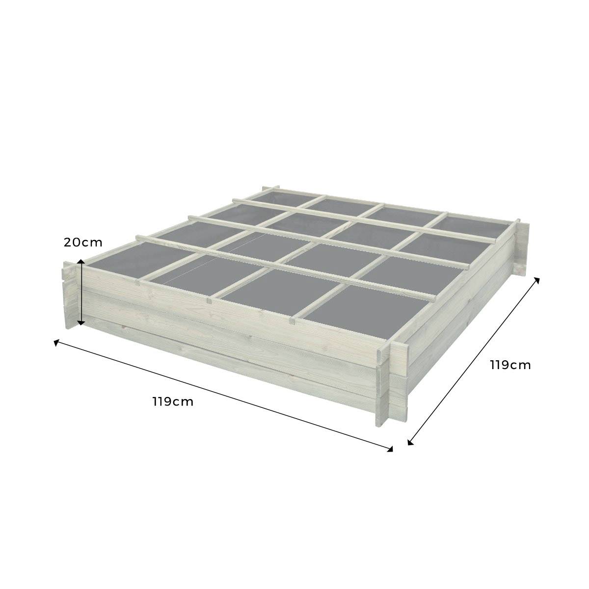 Carré potager en bois 16 cases 240 L - Cémonjardin - Image 3