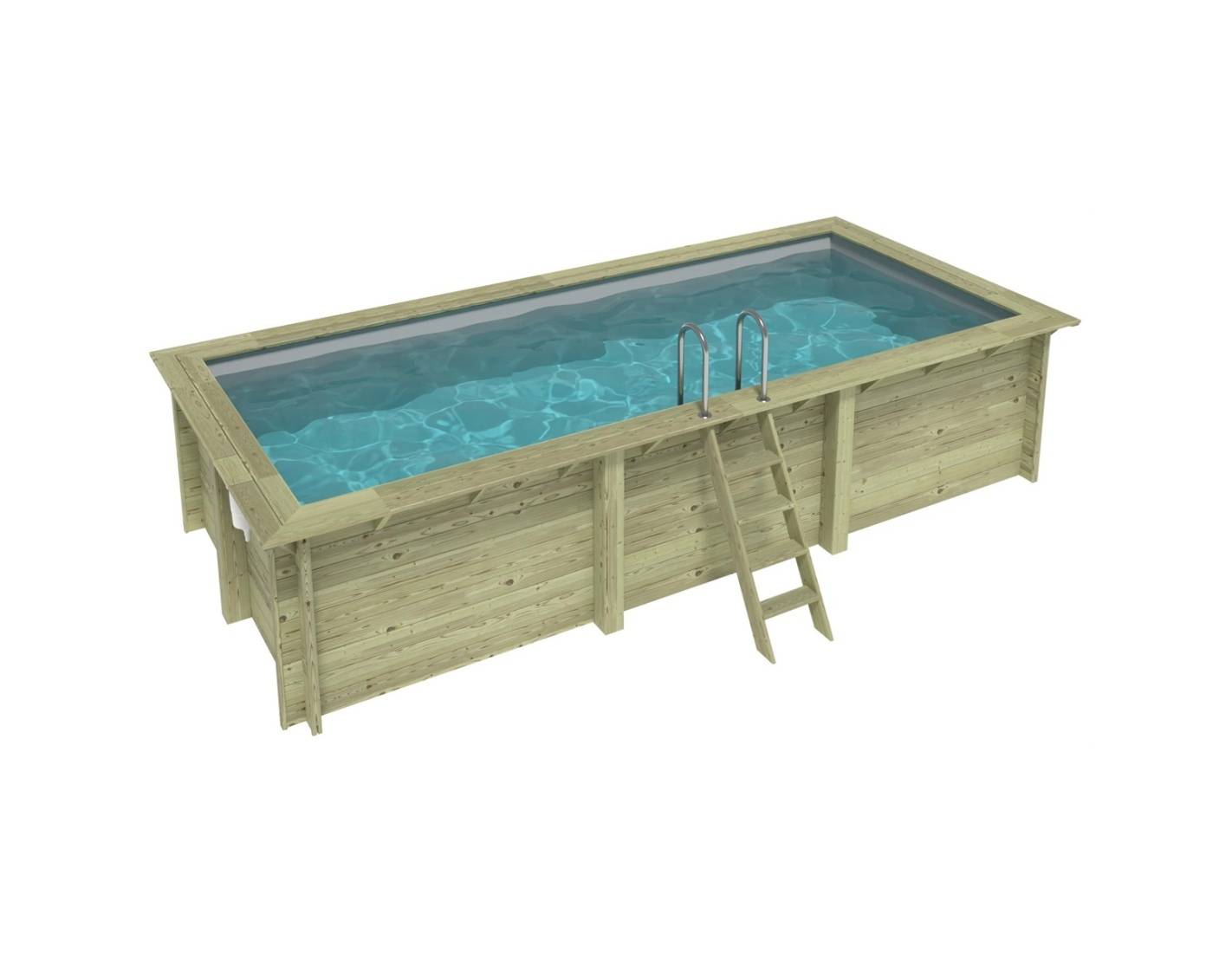 Altanka - Piscine hors sol en bois AQUA 6.1 x 2.85 - H.1.31 m, gris clair, cadre en métal - sans dalle - BAS7307OSPU2 - ALTANKA - Image 1