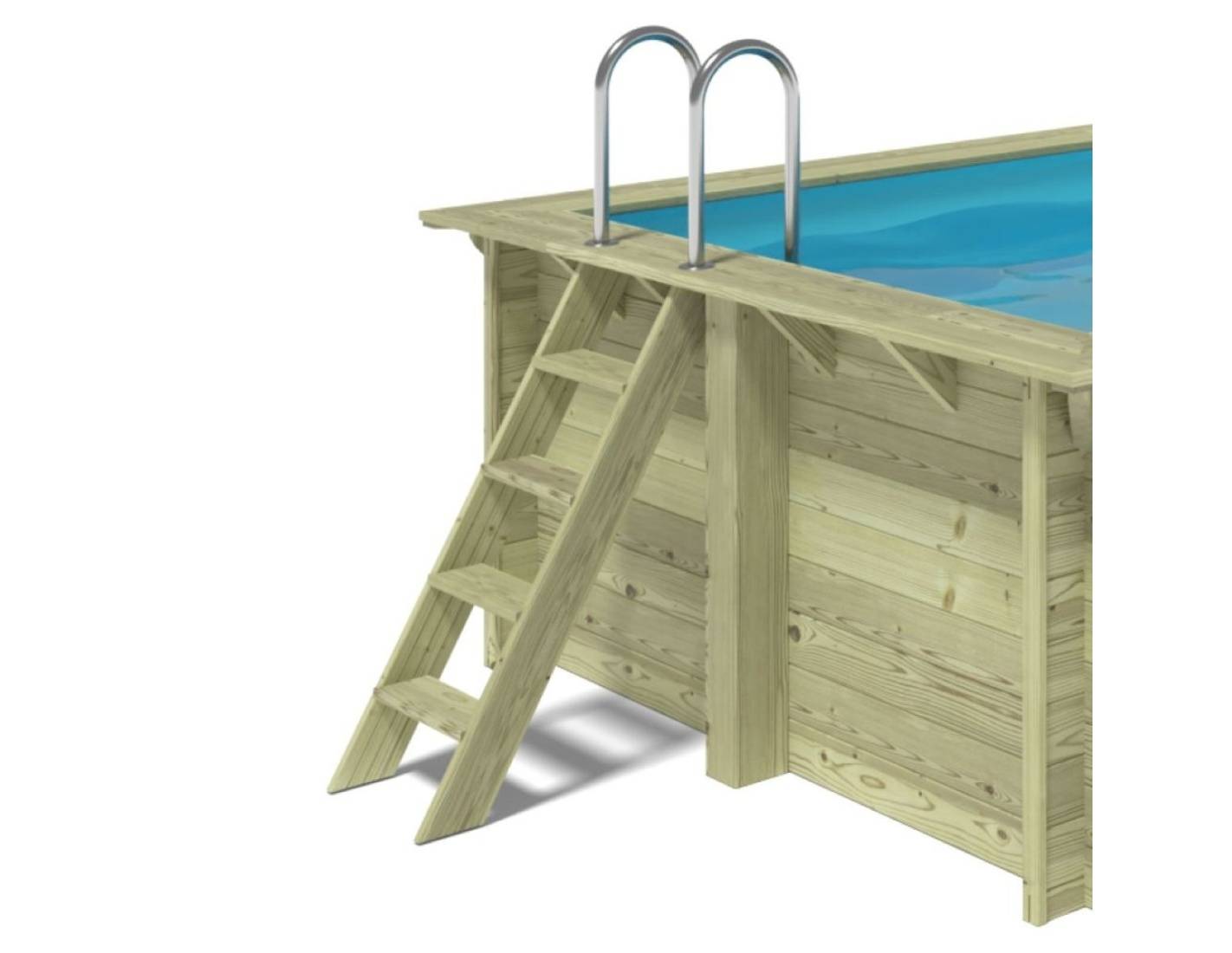 Altanka - Piscine hors sol en bois AQUA 6.1 x 2.85 - H.1.31 m, gris clair, cadre en métal - sans dalle - BAS7307OSPU2 - ALTANKA - Image 9