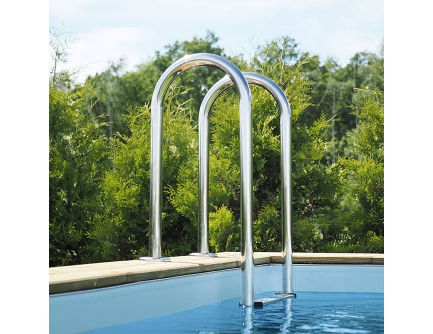 Altanka - Piscine hors sol en bois AQUA 6.1 x 2.85 - H.1.31 m, gris clair, cadre en métal - sans dalle - BAS7307OSPU2 - ALTANKA - Image 8
