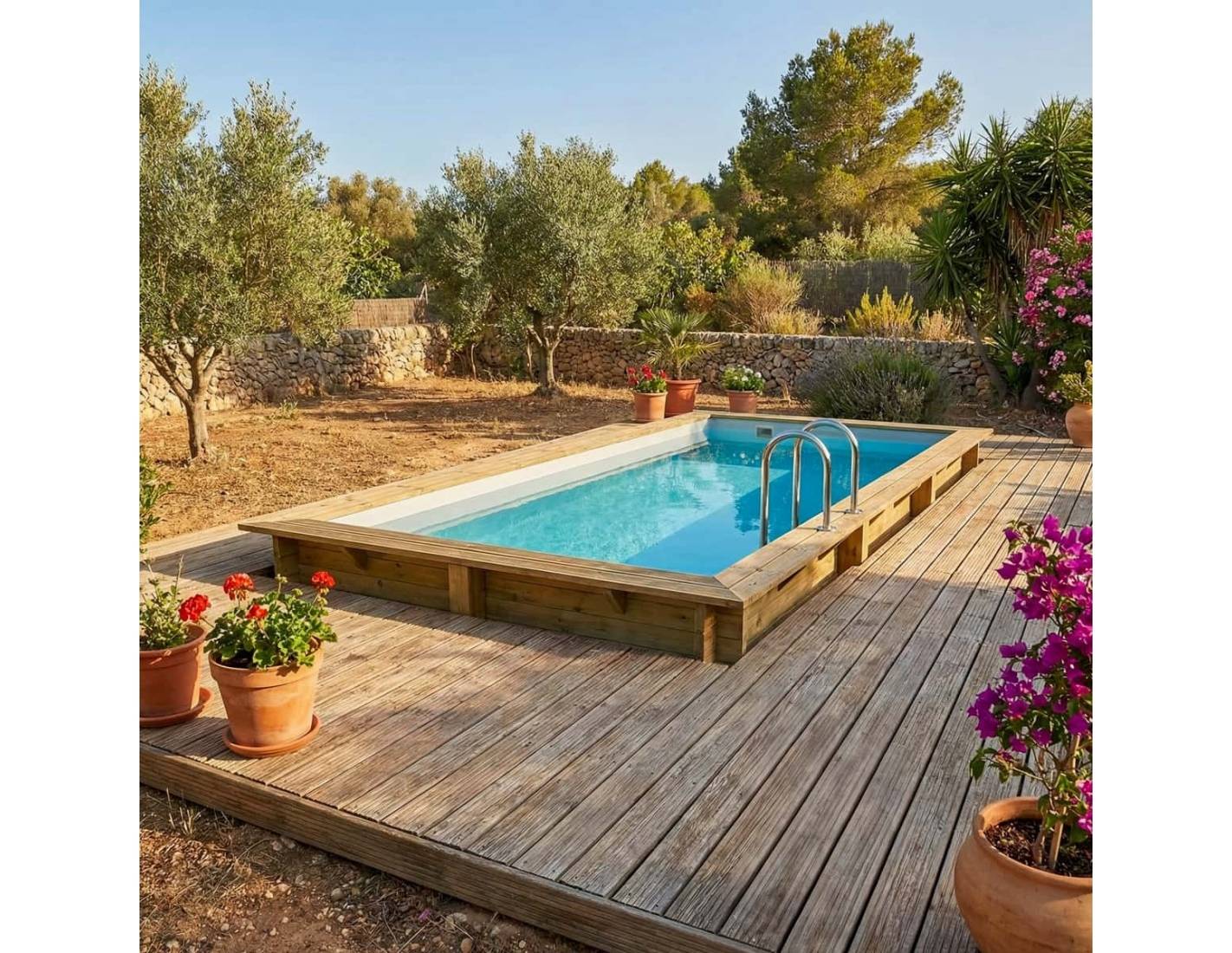 Altanka - Piscine hors sol en bois AQUA 6.1 x 2.85 - H.1.31 m, gris clair, cadre en métal - sans dalle - BAS7307OSPU2 - ALTANKA - Image 3