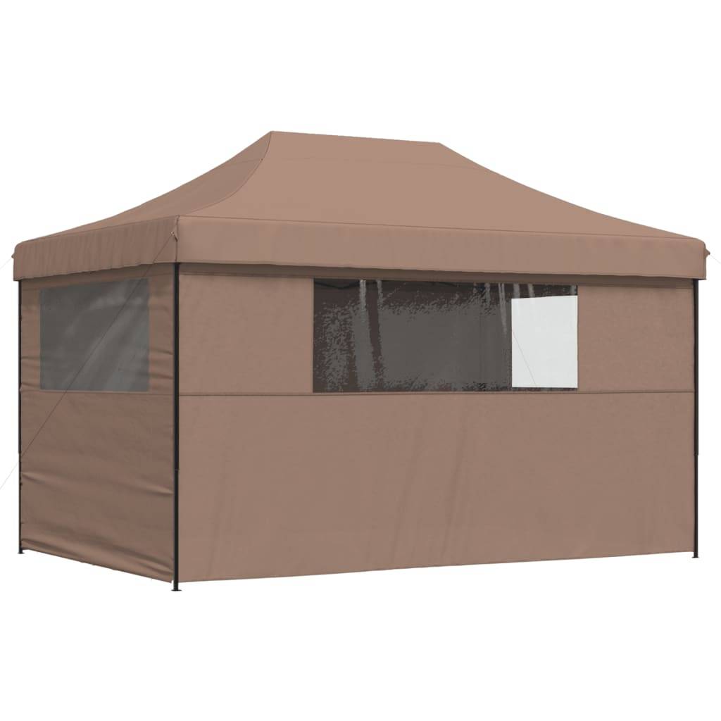 Chapiteau Professionnel 4.5x3 m Acier Pliant 4 Côtés Fenêtres Marron – ComfortXL Outdoor Living - Image 5