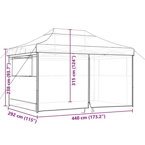 Chapiteau Professionnel 4.5x3 m Acier Pliant 4 Côtés Fenêtres Marron – ComfortXL Outdoor Living - Image 10