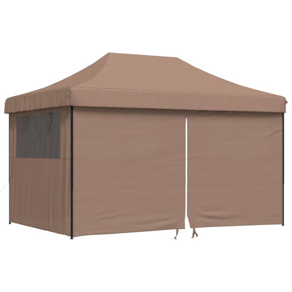 Chapiteau Professionnel 4.5x3 m Acier Pliant 4 Côtés Fenêtres Marron – ComfortXL Outdoor Living - Image 2