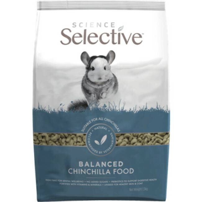 Alimentation chinchilla Science Selective Supreme Sac 1,5 kg (DLUO 3 mois)