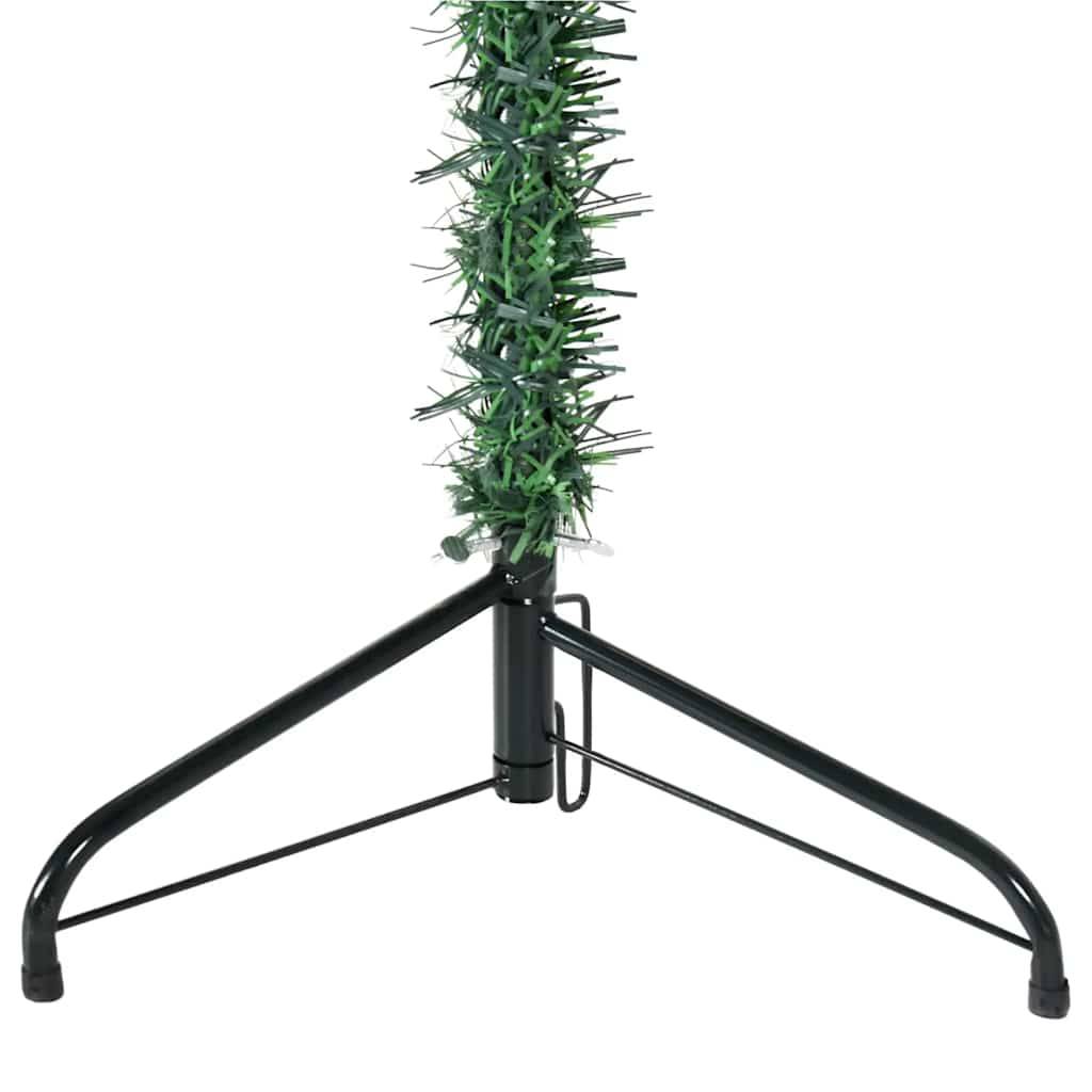 Demi Sapin de Noël | Arbre de Noël artificiel mince avec support Vert 180 cm Maison Chic - Image 6
