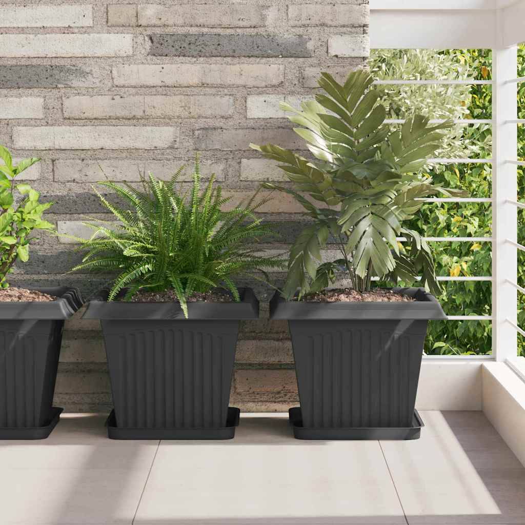 Vidaxl - Pots de plantes 24 pc Noir Plastique vidaXL 3403315 - Image 1