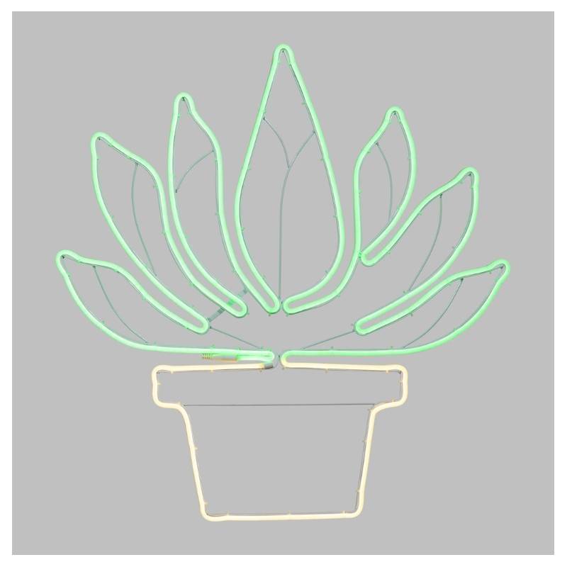 Lotti - Lampe néon déco plante en pot 81x77 cm 672 leds blanc chaud / vert Lotti - Image 4