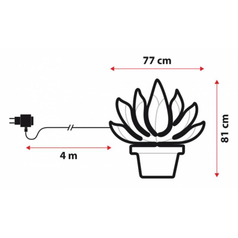 Lotti - Lampe néon déco plante en pot 81x77 cm 672 leds blanc chaud / vert Lotti - Image 3