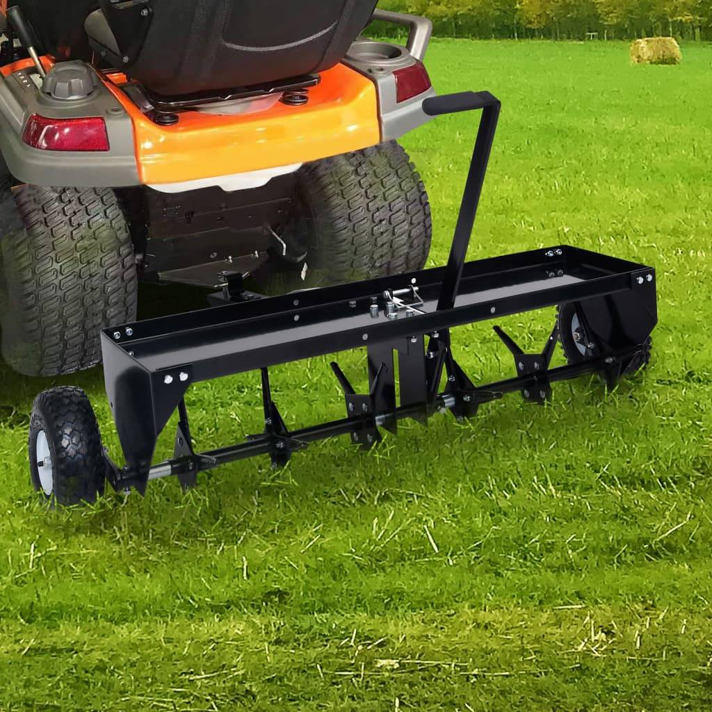 PANGIVO - Aérateur de pelouse acier noir 102 cm - PANGIVO