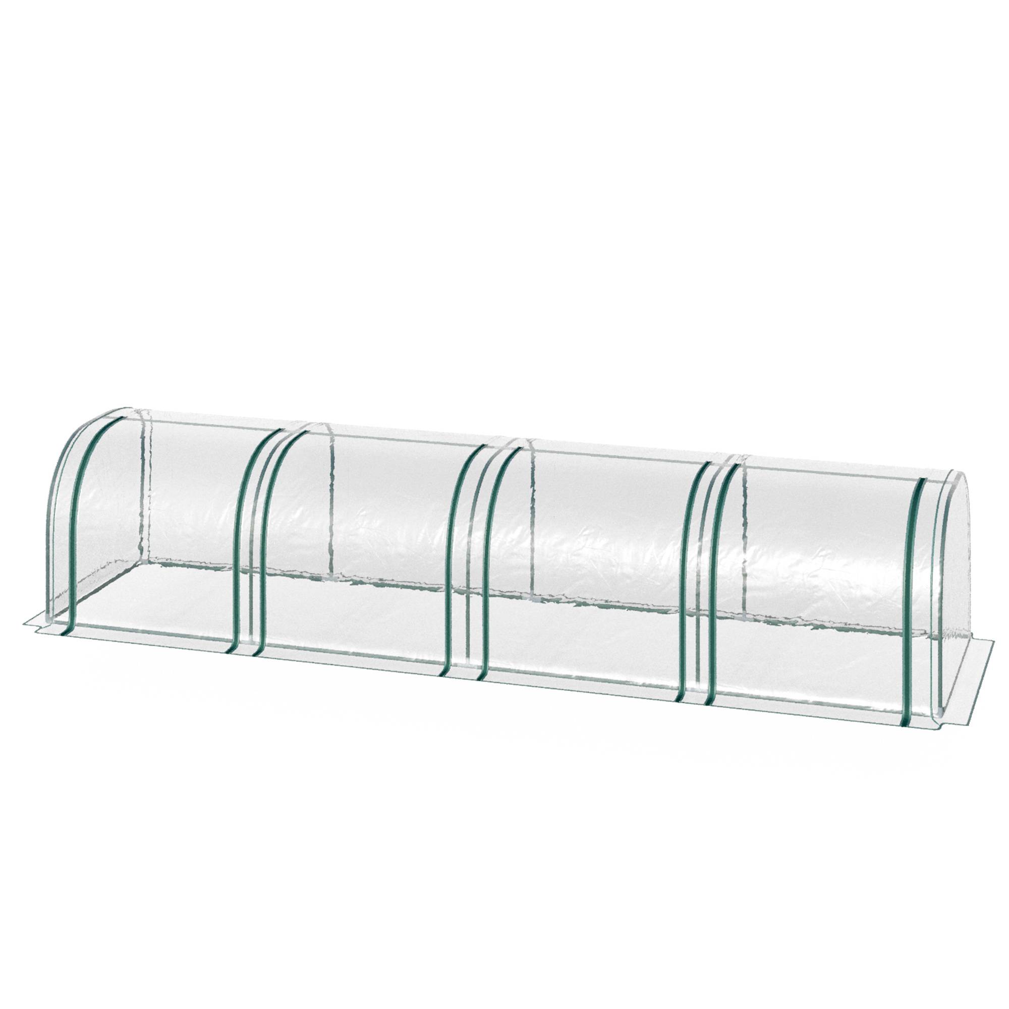 Maison Chic - Mini Serre de Jardin Serre à tomates 4x1x0,80H m Acier PVC Anti-UV 4 fenêtres Zip enroulables Vert et Transparent