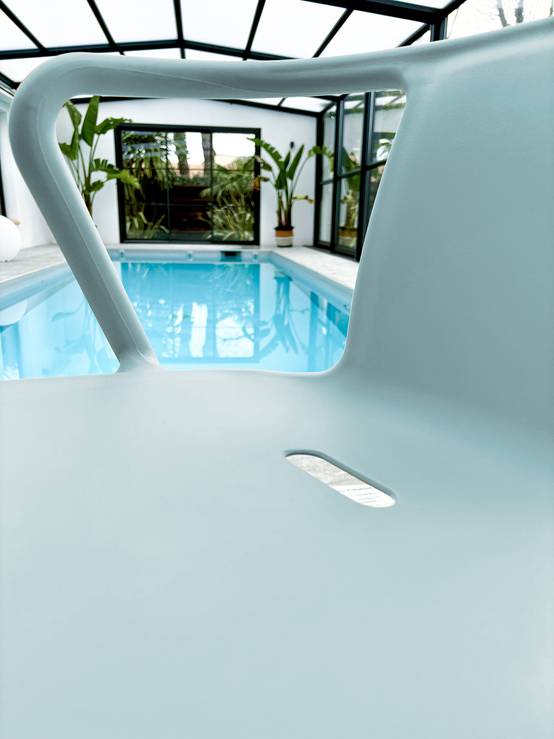 Fauteuil de jardin empilable en Polypropylène - Bleu azur - DIEGO - Image 5