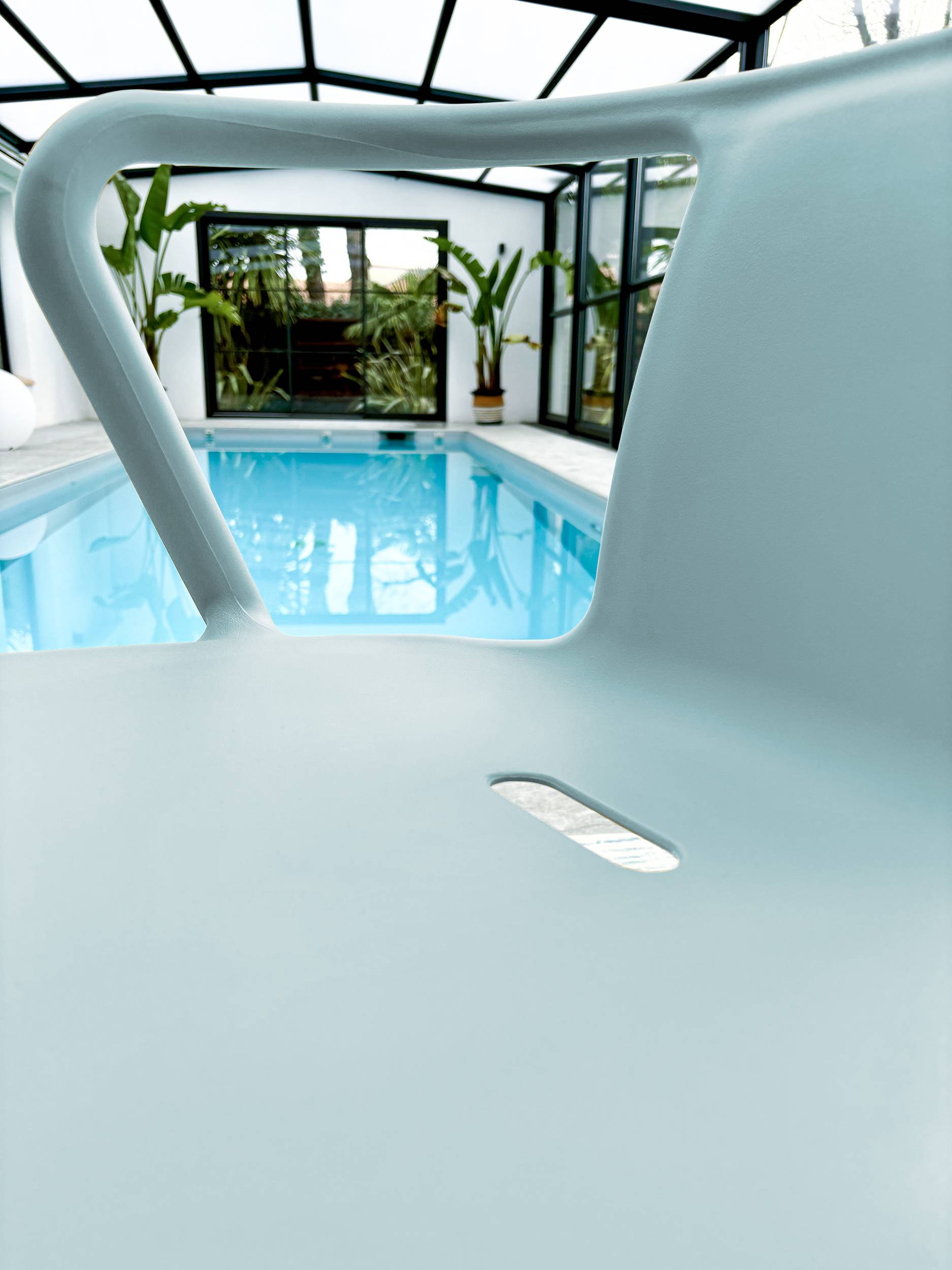 Fauteuil de jardin empilable en Polypropylène - Bleu azur - DIEGO - Image 5