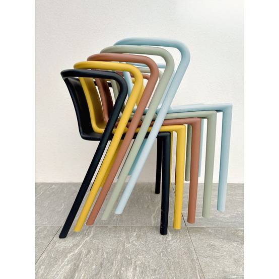 Fauteuil de jardin empilable en Polypropylène - Bleu azur - DIEGO - Image 7