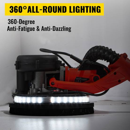 VEVOR Ponceuse orbitale filaire 850W, excentrique à LED éclairage 360°, pour meulage/ponçage pro. - Image 5
