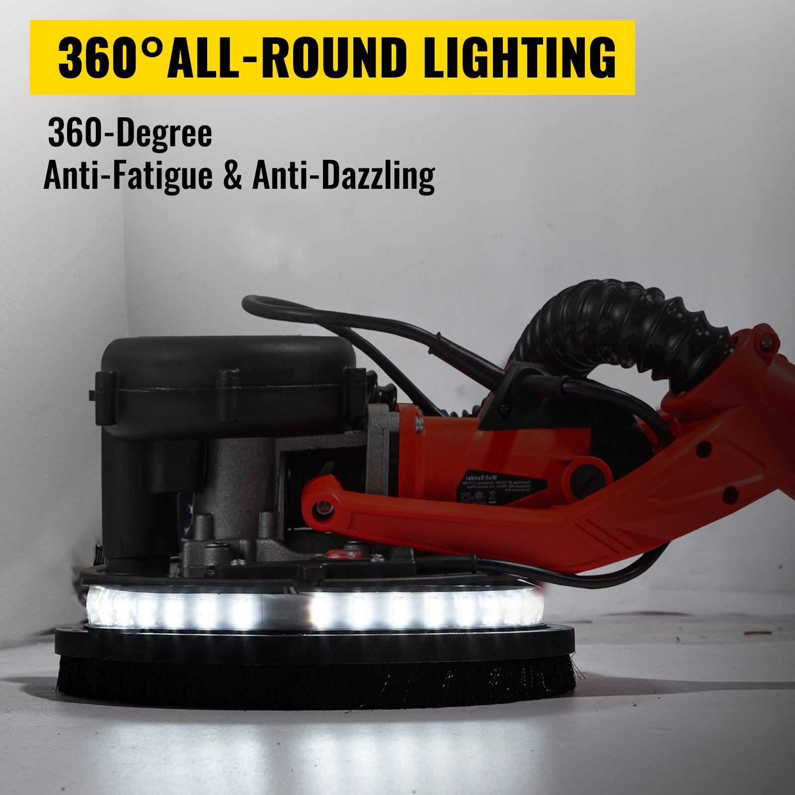 VEVOR Ponceuse orbitale filaire 850W, excentrique à LED éclairage 360°, pour meulage/ponçage pro. - Image 5