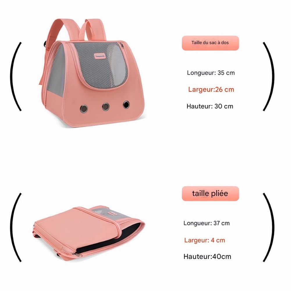 IntiMeg - Sac à dos pliable pour chat ROSE IntiMeg - Image 5