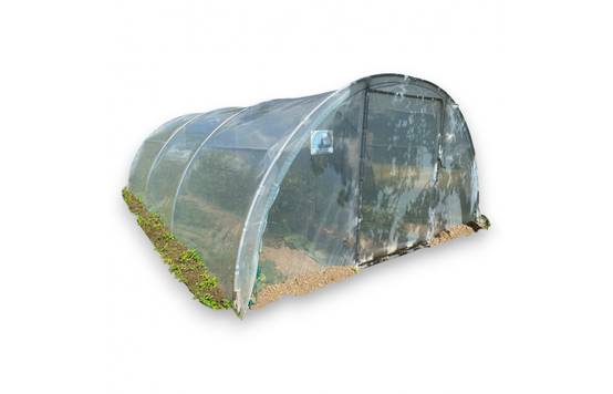 Serre tunnel de jardin - 24m² - 4 x 6 m - Abri Légumes - pieds arrondis - polyéthylène haute densité - 2 portes pivotantes - LES SERRES TONNEAU - Image 2