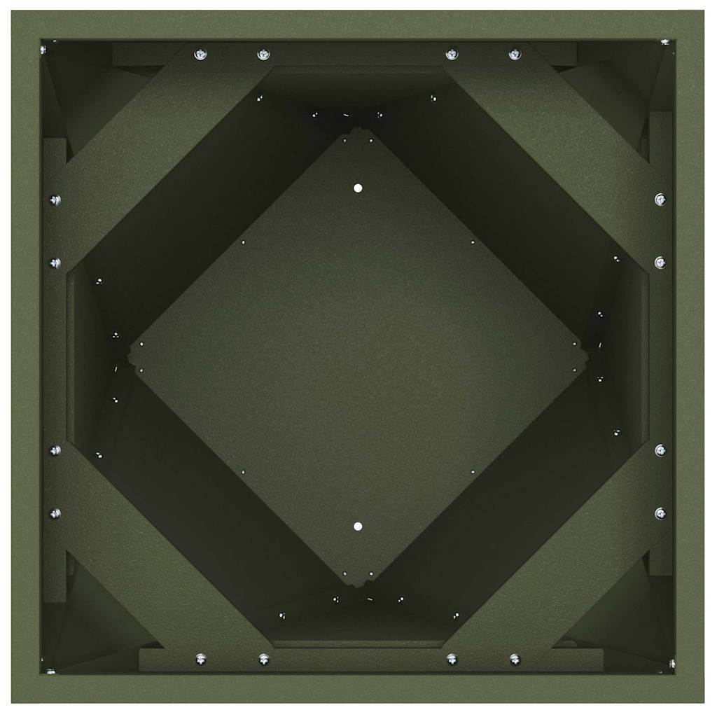 Jardinière acier vert olive 40 x 40 x 75 cm - PANGIVO - Image 6