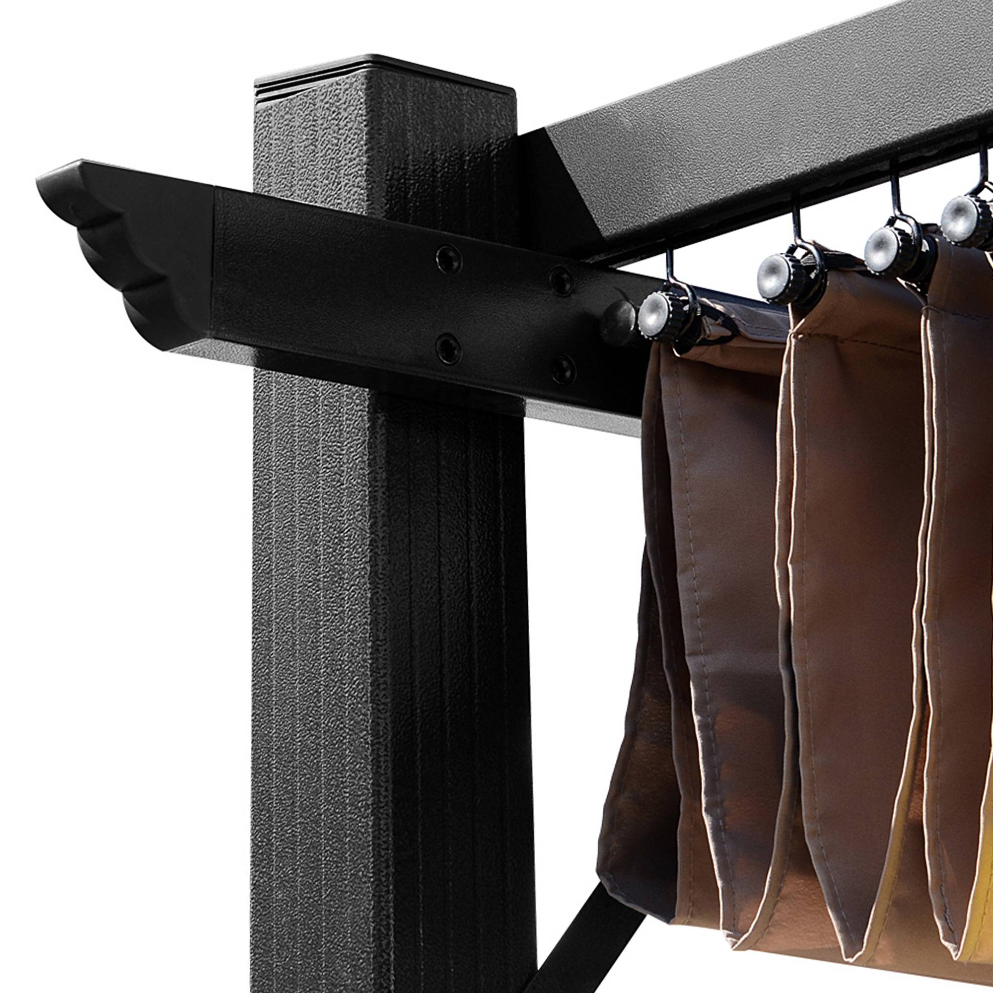 Tonnelle pergola aluminium jardin toit rétractable réglable 3x4m gris marron - ComfortXL Outdoor Living - Image 9