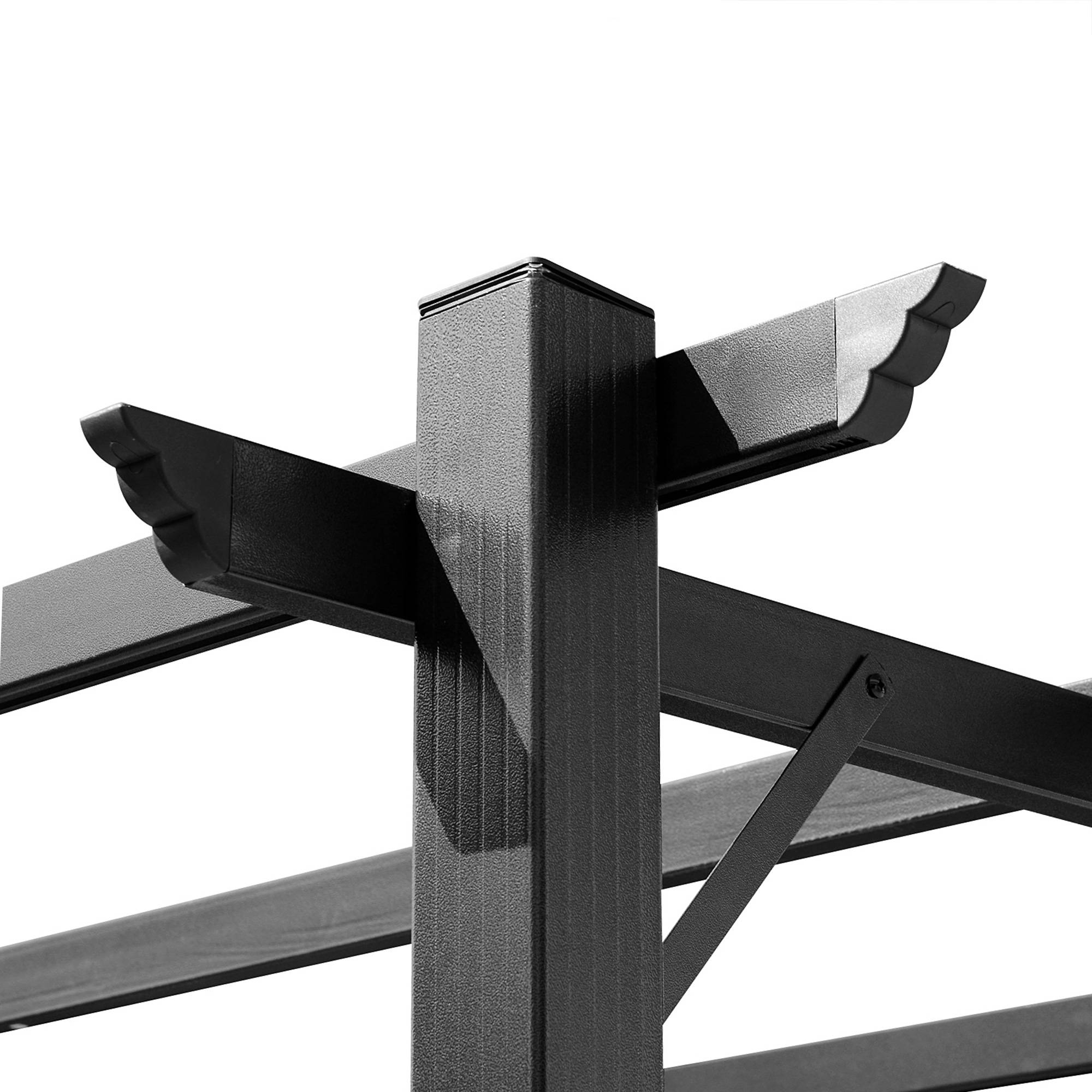 Tonnelle pergola aluminium jardin toit rétractable réglable 3x4m gris marron - ComfortXL Outdoor Living - Image 10