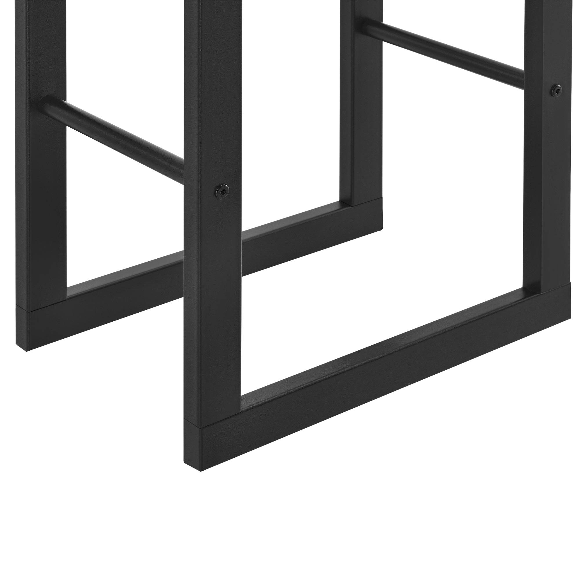 Helloshop26 - Range-bûches pour usage intérieur extérieur porte-bûches design support rangement bois de chauffage en acier 100 x 25 x 100 cm noir - Image 5