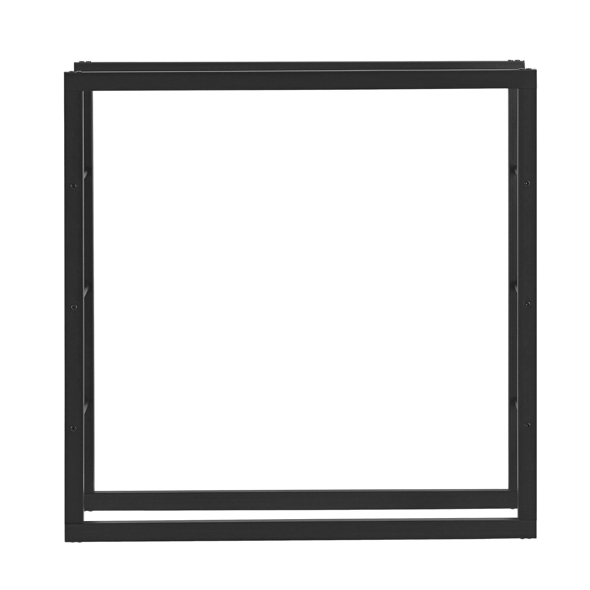 Helloshop26 - Range-bûches pour usage intérieur extérieur porte-bûches design support rangement bois de chauffage en acier 100 x 25 x 100 cm noir - Image 3