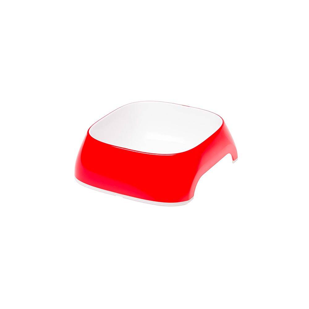 Ferplast - Ferplast Gamelle pour chat Glam - Gamelle à nourriture et à eau pour chat en plastique à la mode, antidérapant, facile à nettoyer, 0,2 litre, Rouge - Image 1