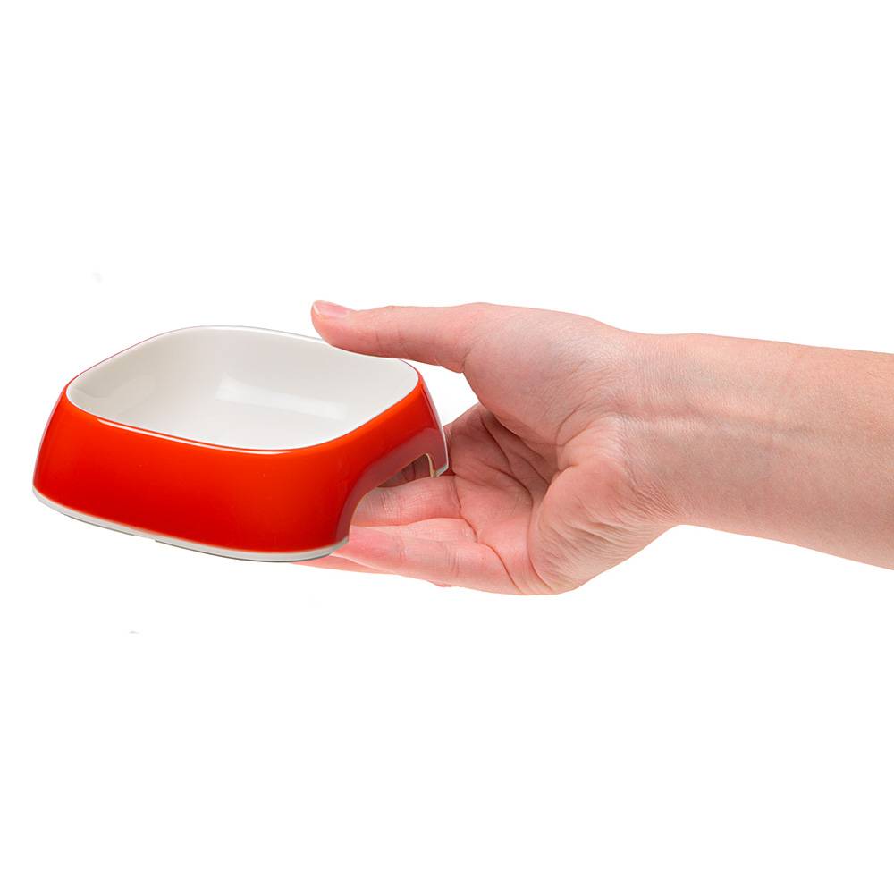 Ferplast - Ferplast Gamelle pour chat Glam - Gamelle à nourriture et à eau pour chat en plastique à la mode, antidérapant, facile à nettoyer, 0,2 litre, Rouge - Image 4