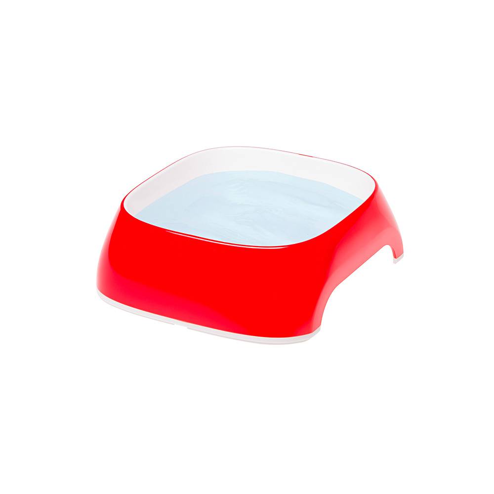 Ferplast - Ferplast Gamelle pour chat Glam - Gamelle à nourriture et à eau pour chat en plastique à la mode, antidérapant, facile à nettoyer, 0,2 litre, Rouge - Image 2