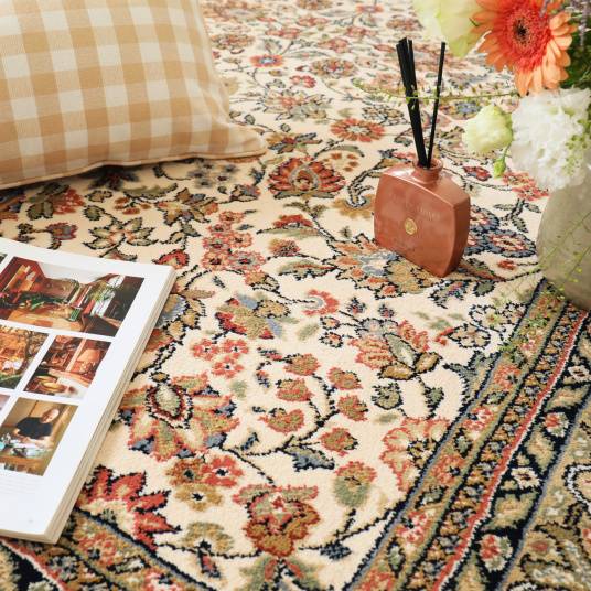Decoweb - Tapis traditionnel floral - Mamie in love - Corail doux - 200 x 290 cm - Decoweb - Image 2