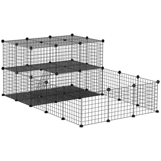 Enclos modulaire pour rongeurs, spacieux, facile à monter et doté d'une structure robuste en acier et résine PP (175 x 105 x 70 cm). - Image 1