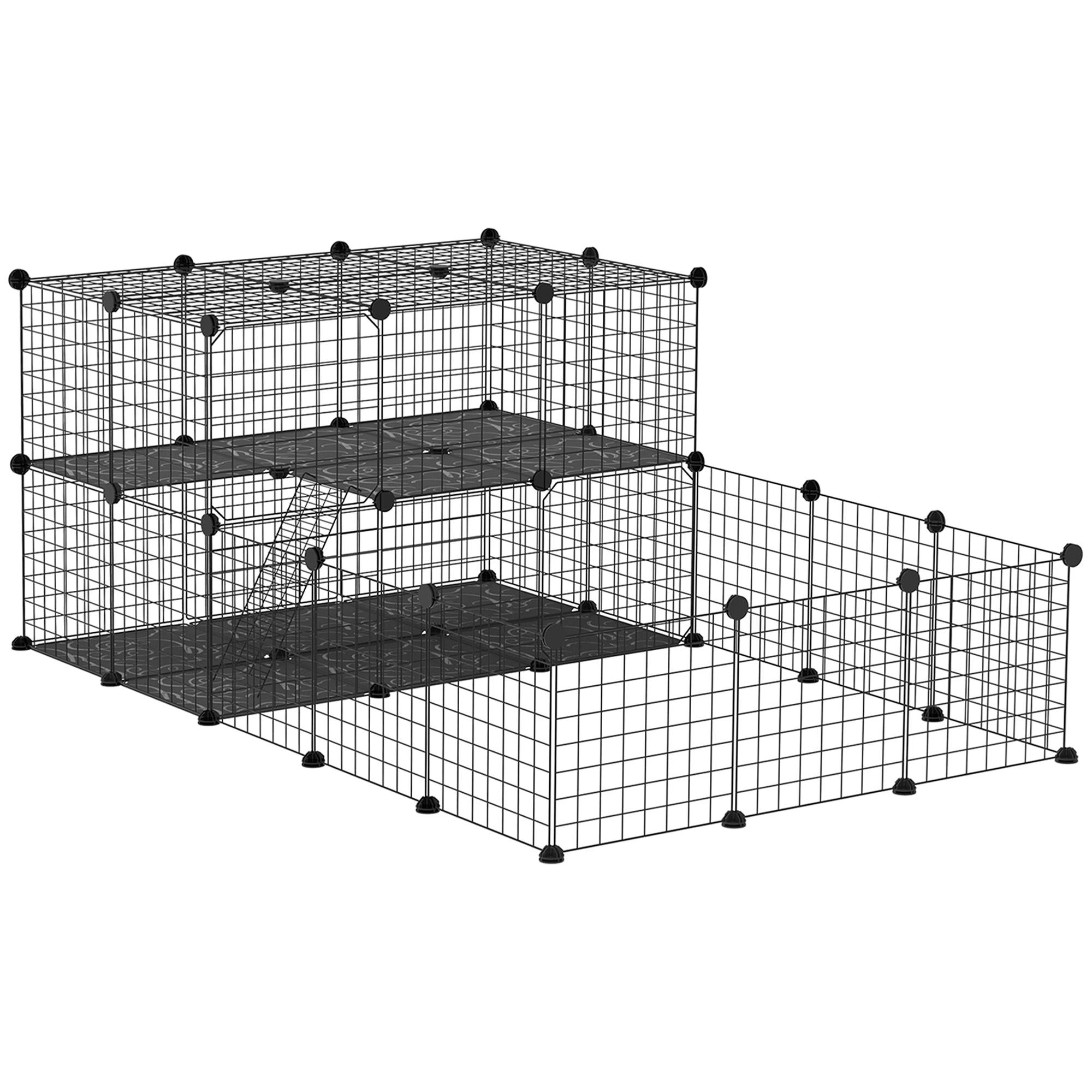 Enclos modulaire pour rongeurs, spacieux, facile à monter et doté d'une structure robuste en acier et résine PP (175 x 105 x 70 cm). - Image 1