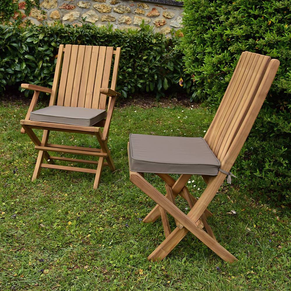 Teck'Attitude - Coussin taupe pour chaises et fauteuils pliants - TECK'Attitude - Image 2