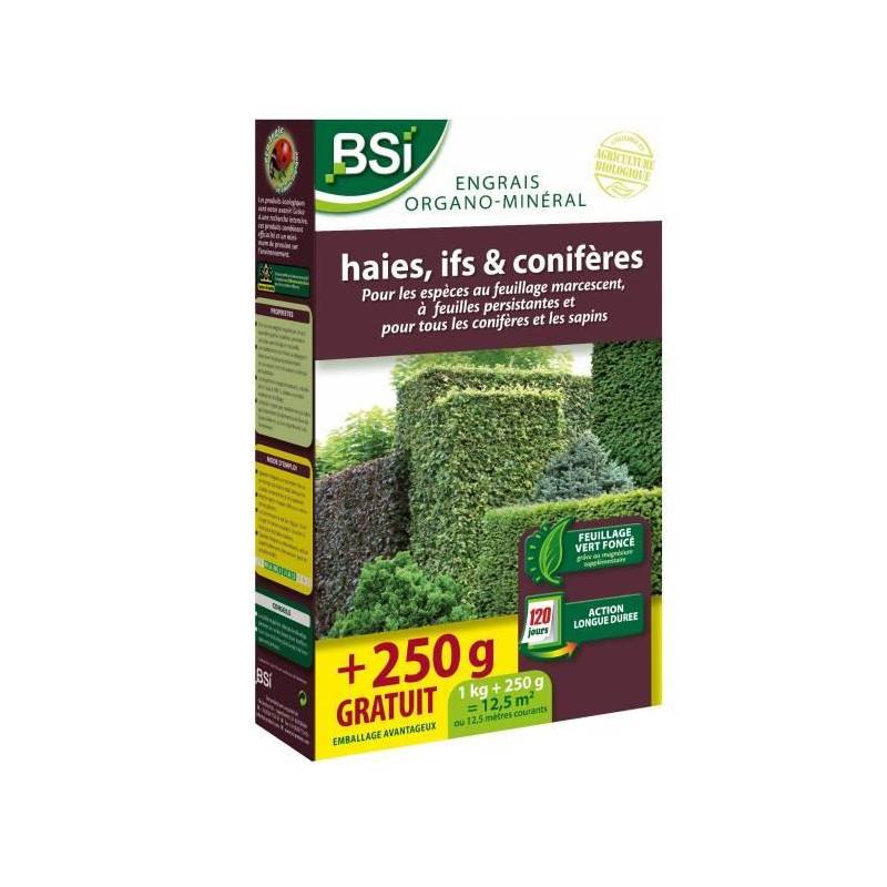 BSI - Engrais Pour Bio Haie/if/conifere - Bsi - Feuillage Vert Fonçé - Action Longue Duree - 12,5 M²