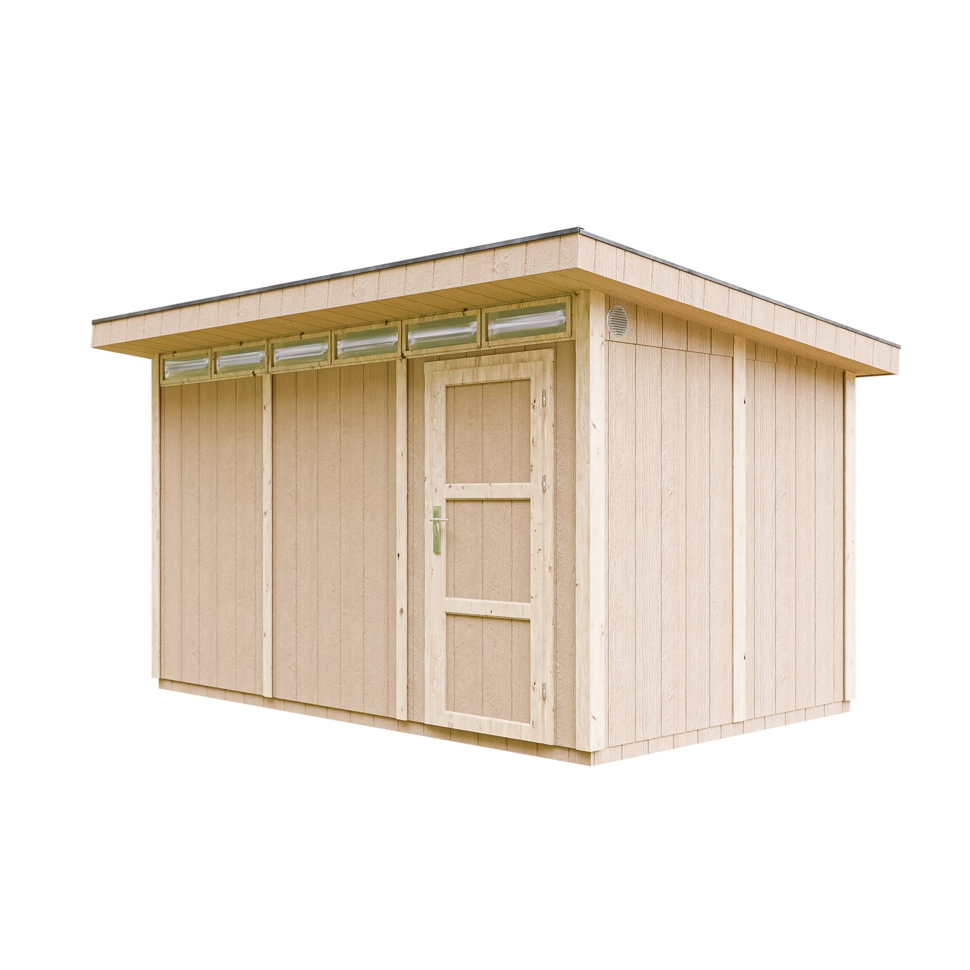 Timbela - Abri de Jardin Qualité Premium 9m² / L412xL279cm - Kit tout compris avec sol, tuiles bitumineuses, set de peinture - Timbela M904-HARVEST HONEY - Image 2
