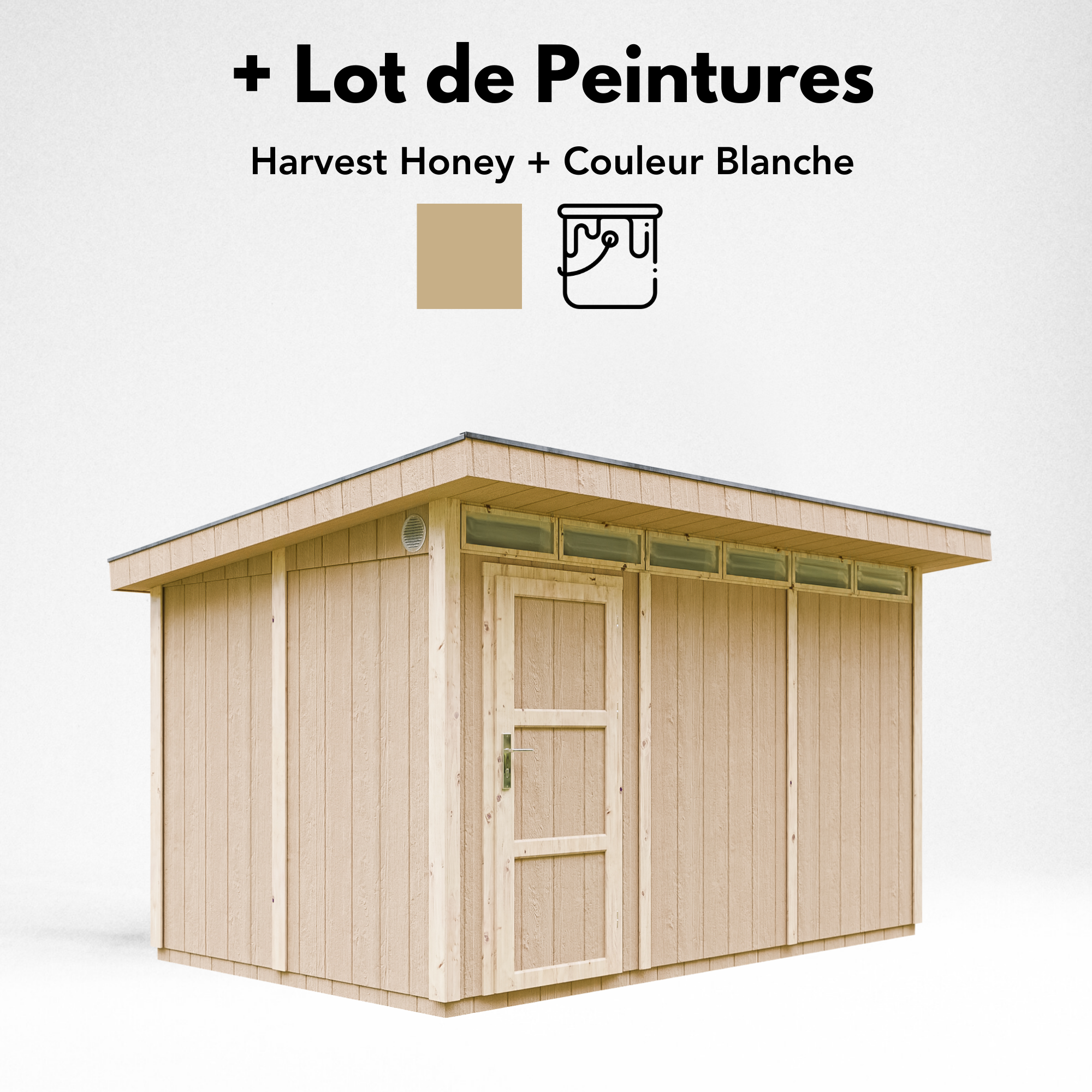 Timbela - Abri de Jardin Qualité Premium 9m² / L412xL279cm - Kit tout compris avec sol, tuiles bitumineuses, set de peinture - Timbela M904-HARVEST HONEY - Image 10
