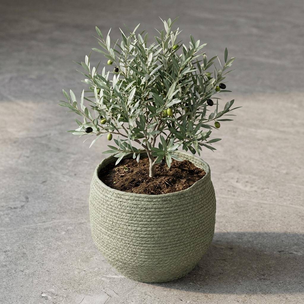 Cache-pot panier vert - D.26cm - Image 4