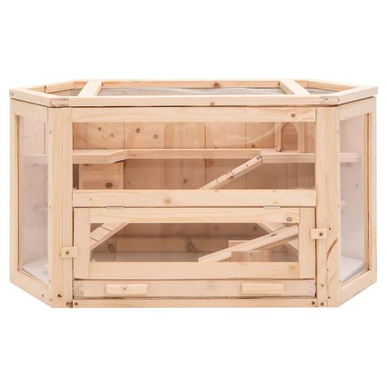 Cage à hamster - Cage pour hamsters 80x40x43 cm bois massif de sapin - Image 4