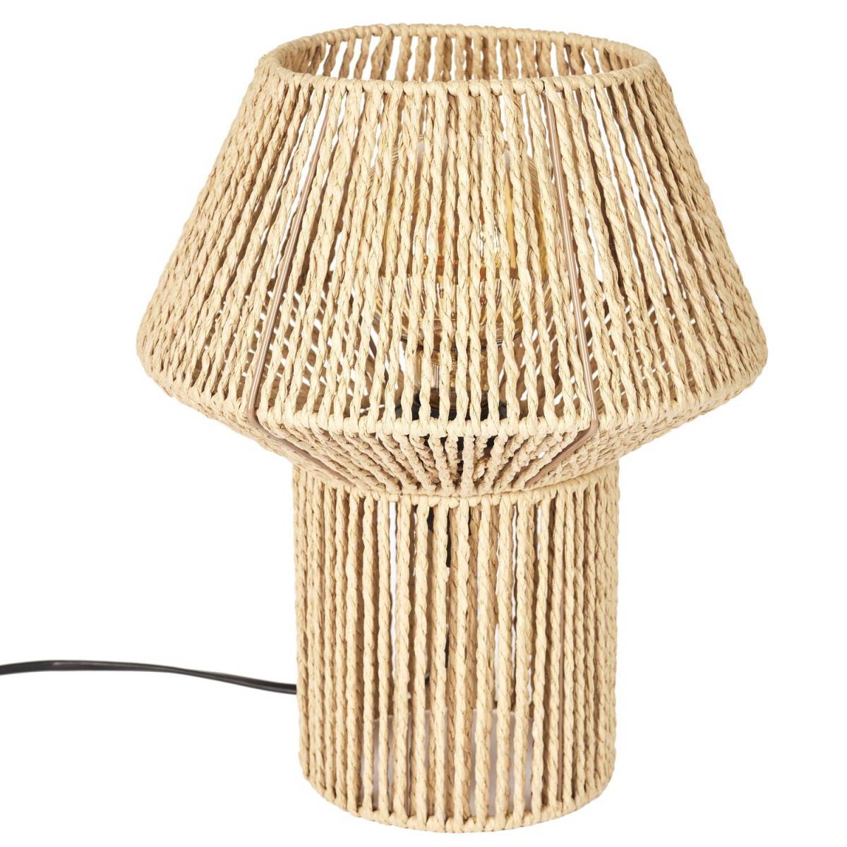 The Home Deco Factory - Lampe à Poser "Corde Tressée" 33cm Naturel - Image 1