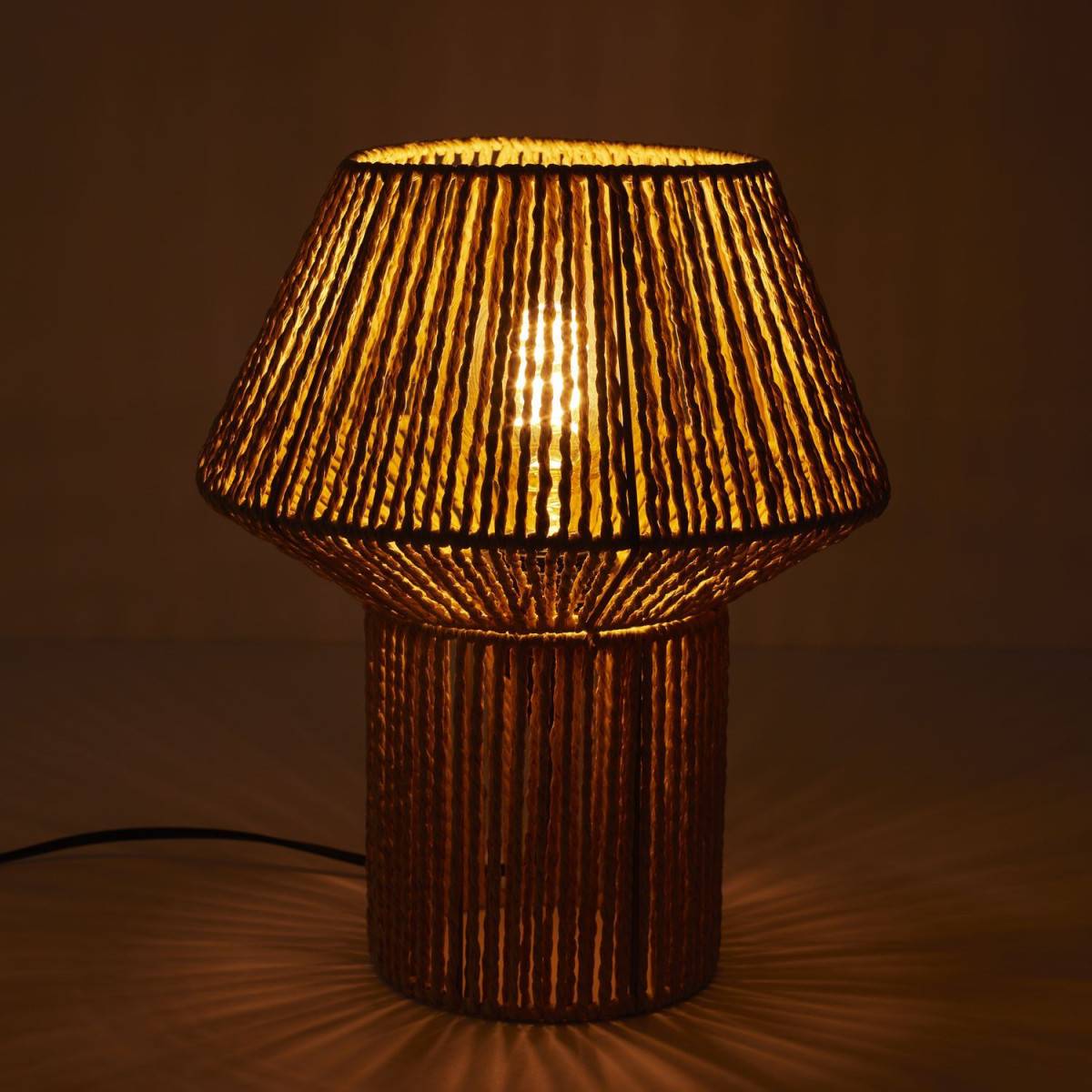 The Home Deco Factory - Lampe à Poser "Corde Tressée" 33cm Naturel - Image 3