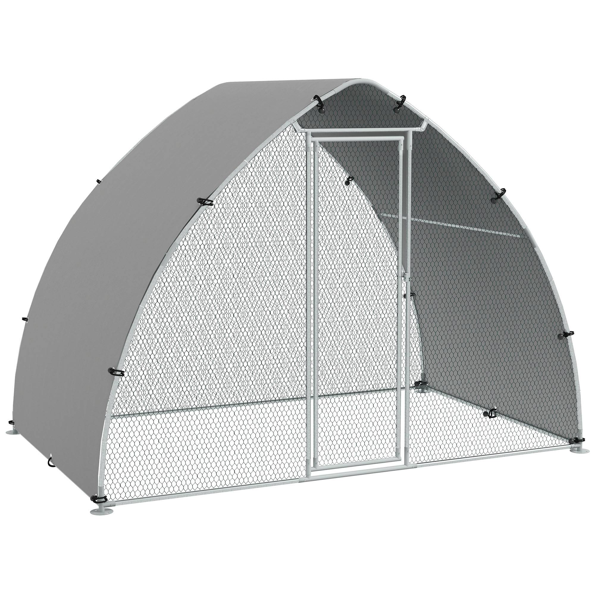 Enclos pour volailles acier galvanisé gris 304 x 190 x 220 cm - PANGIVO
