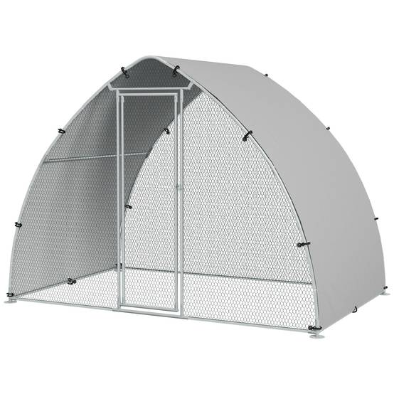 Enclos pour volailles acier galvanisé gris 304 x 190 x 220 cm - PANGIVO - Image 2