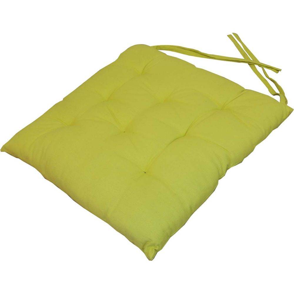 Jardindeco - Galette de chaise en coton uni 40 cm 8 points (Lot de 2) - Image 3