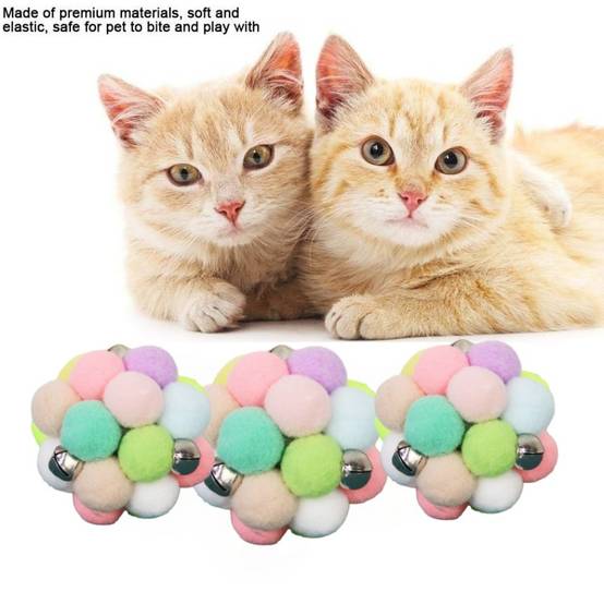 Jouets pour chats--Balle rebondissante pour chat avec herbe à chat et clochette - Jouet interactif - Living123 - Image 3