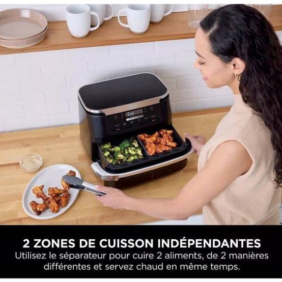 Friteuse Electrique sans huile NINJA - Foodi Max Dual Zone AF550EU - Capacité 6,6L - 2470W - Noir - Image 3