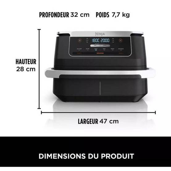 Friteuse Electrique sans huile NINJA - Foodi Max Dual Zone AF550EU - Capacité 6,6L - 2470W - Noir - Image 5
